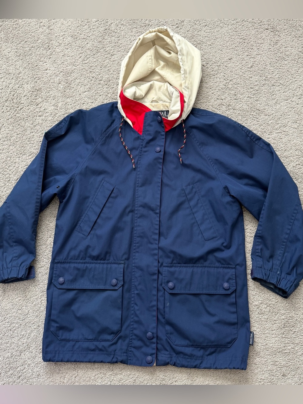 Vintage Pacific Trail Mountain Parka Jacket Men’s Medium Blue Red Hooded 90s